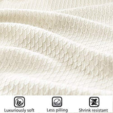 Load image into Gallery viewer, Madison Park 100% Egyptian Cotton Breathable Cozy Blanket, Premium Knit Luxury Bedding, All Season Lightweight Cover for Bed, Couch and Sofa, King(108&quot;x90&quot;), Ivory (MP51N-5173)
