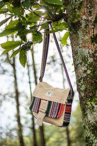trendy large himalayan hemp handmade boho side shoulder bag, crossbody sidebag, messenger purse bag., White, Multicoloured
