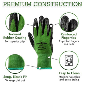 Pine Tree Tools Bamboo Gardening Gloves for Men & Women (Size Medium)