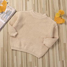 Load image into Gallery viewer, Baby Girl Boy Knit Sweater Blouse Pullover Sweatshirt Warm Crewneck Long Sleeve Tops for Infant Toddler (A-Cream, 3-4T)
