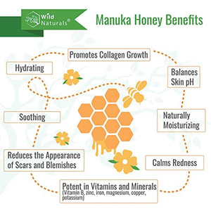 Manuka Honey Facial Cleanser for Women and Men - Gentle Face Wash for Sensitive Skin, Dry Skin, Eczema and Acne Prone Skin - Anti Aging Face Wash for Women and Men - Organic Facial Cleanser with Aloe