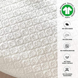 Wild Bloom Organics - 100% Organic Cotton Throw Blanket - 50"x70", GOTS Certified - White, Lightweight, Hypoallergenic