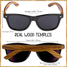 Load image into Gallery viewer, WOODIES Walnut Wood Sunglasses with Bamboo Case and Polarized Lens for Men and Women - 100% UVA/UVB Protection
