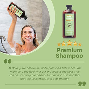 Botany Natural Shampoo for all Hair types with Organic Coconut Oil, Tea Tree, and Aloe Vera - Vegan Shampoo for Women and Men SLS/SLES, Silicon, Paraben and Cruelty Free,17.6 oz