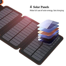 Load image into Gallery viewer, Solar Charger 25000mAh, Hiluckey Outdoor Portable Power Bank with 4 Solar Panels, Fast Charge External Battery Pack with Dual 2.1A Output USB Compatible with Smartphones, Tablets, etc. (Waterproof)
