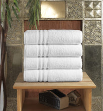 Load image into Gallery viewer, Hammam Linen White Bath Towels 4-Pack - 27x54 Soft and Absorbent, Premium Quality Perfect for Daily Use 100% Cotton Towel 600 GSM
