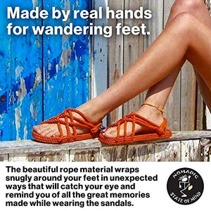 Nomadic State of Mind Moksha Sandal - Handmade Rope Shoes – Machine Washable – Comfortable & Lightweight – Vegan Friendly – For Women & Men (numeric_14)