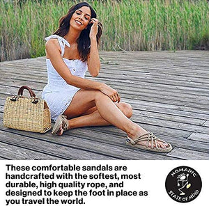 Nomadic State of Mind Flip Flop Sandals- Handmade Rope Shoes – Machine Washable – Comfortable & Lightweight – Vegan Friendly – For Women & Men (numeric_8)