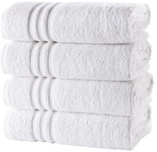 Load image into Gallery viewer, Hammam Linen White Bath Towels 4-Pack - 27x54 Soft and Absorbent, Premium Quality Perfect for Daily Use 100% Cotton Towel 600 GSM
